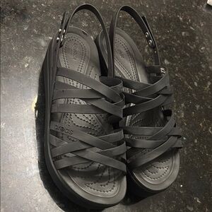 CROCS Black Strappy Sandals